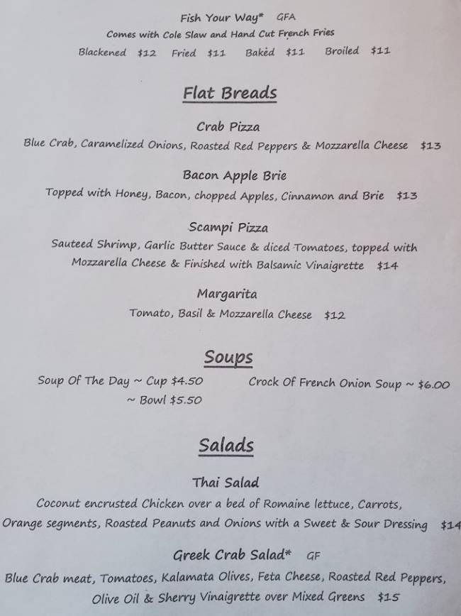 Page 2 of menu, Charlie's Cafe Elmira, NY