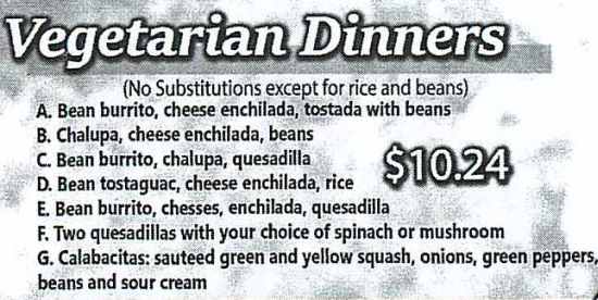 Page 6 of menu, Garcias Mexican in Elmira, NY