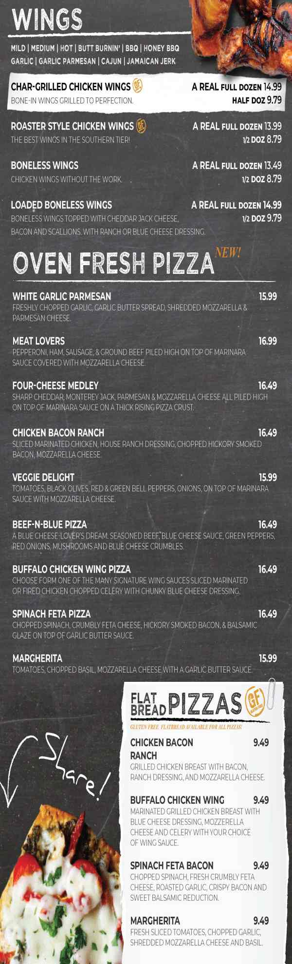 Page 2 of menu, Tags Restaurant Big Flats, NY