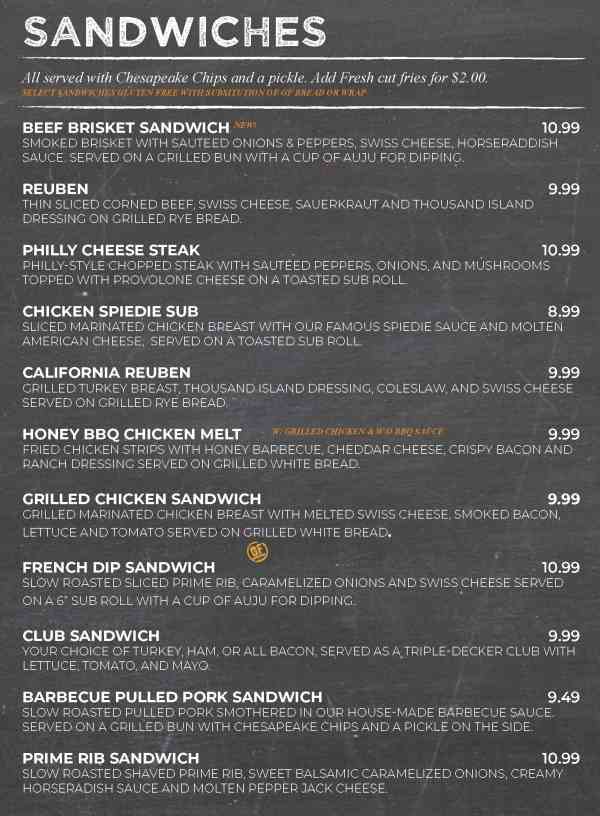 Page 6 of menu, Tags Restaurant Big Flats, NY